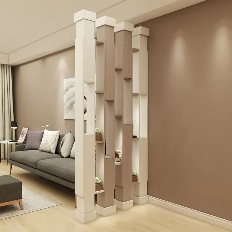 Simple and Modern Living Room Partition Screen, Guest Dining Room Paint, Column Entry