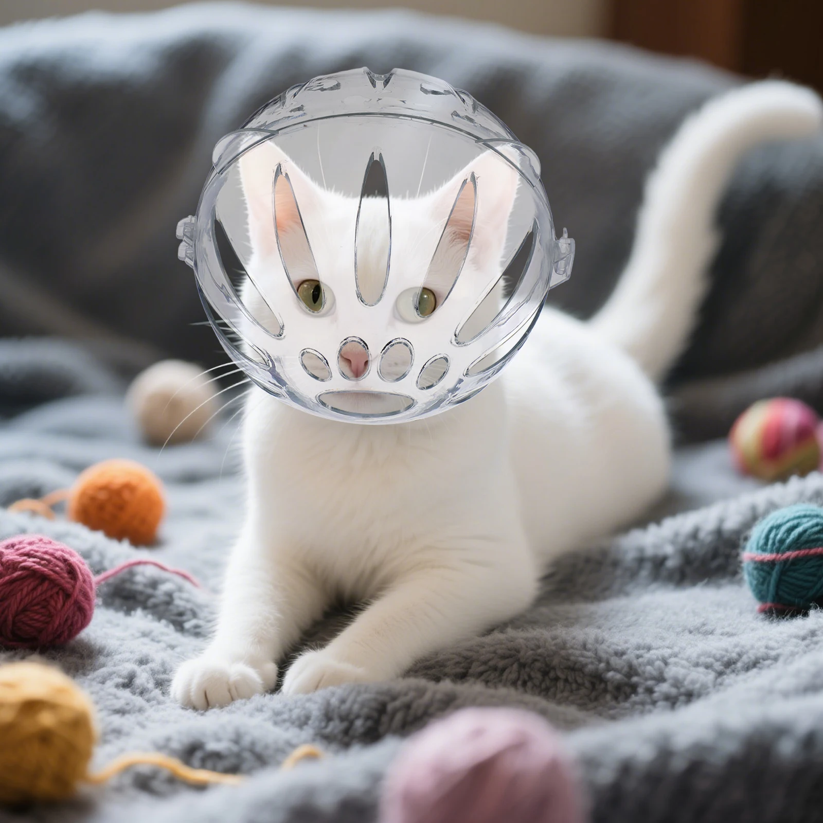 

Cat Clear Breathable Protective Round Anti-Biting Recovery for Cats Stop Licking Chewing Surgery Healing