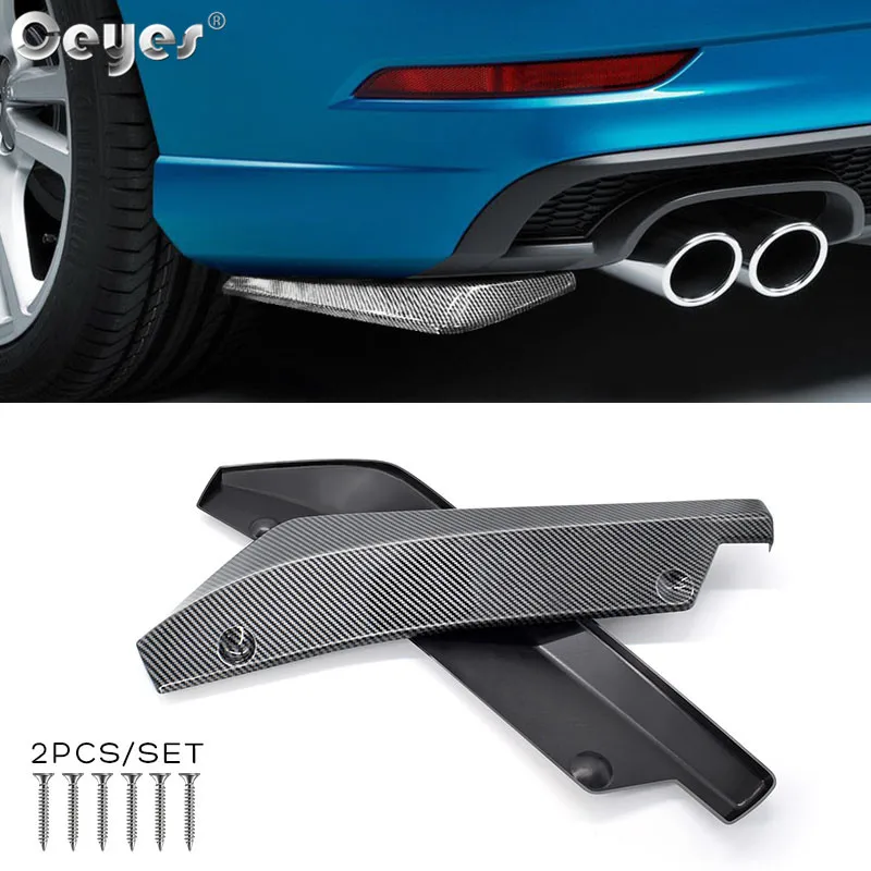 Universal Car front Rear Bumper Strip Lip Diffuser Splitter Spoiler Scratch Protector Carbon fiber Winglets Side Skirt Extension