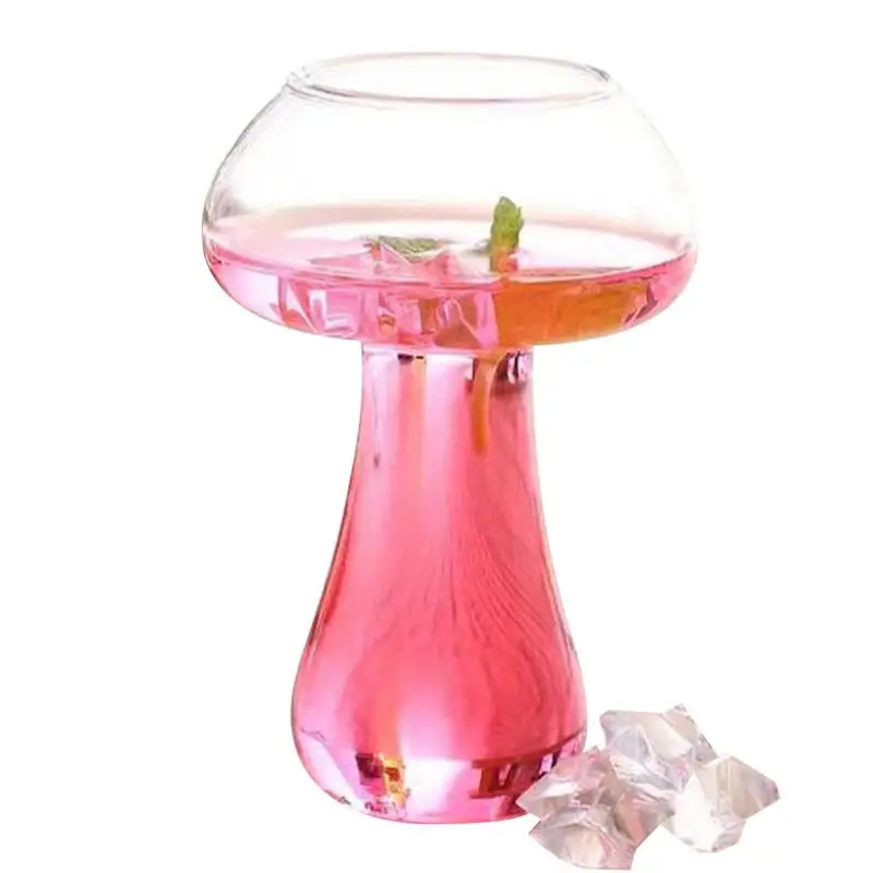 

Mushroom Design Glass Cup 250ml Creative Cocktail Juice Drink Cup Glass Wine Glass Novelty Drink Cup For KTV Bar Night Party