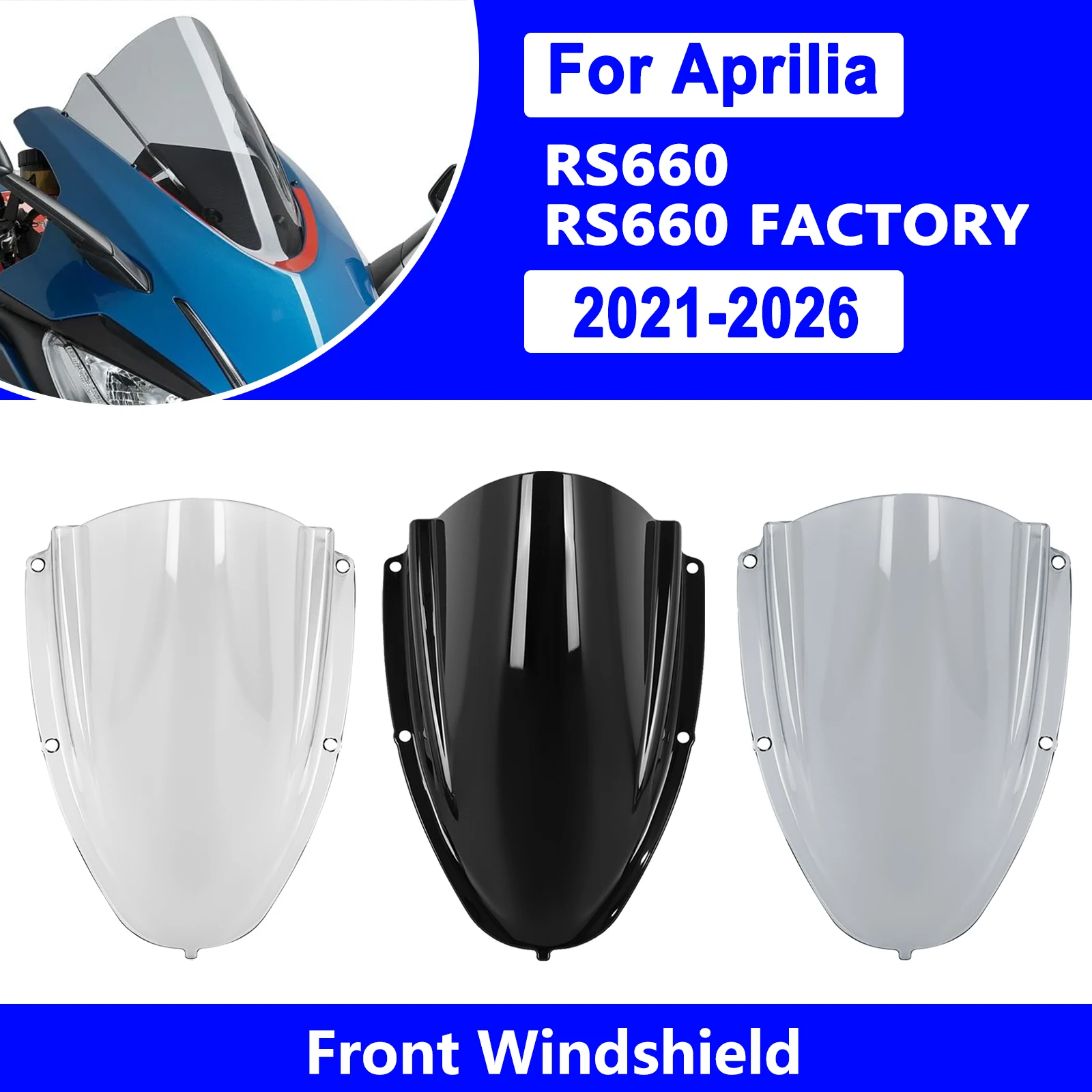 

Windscreen For Aprilia RS660 FACTORY RS 660 2021 2022 2023 2024 2025 2026 Wind Cover Deflector Motorcycle Windshield Accessories