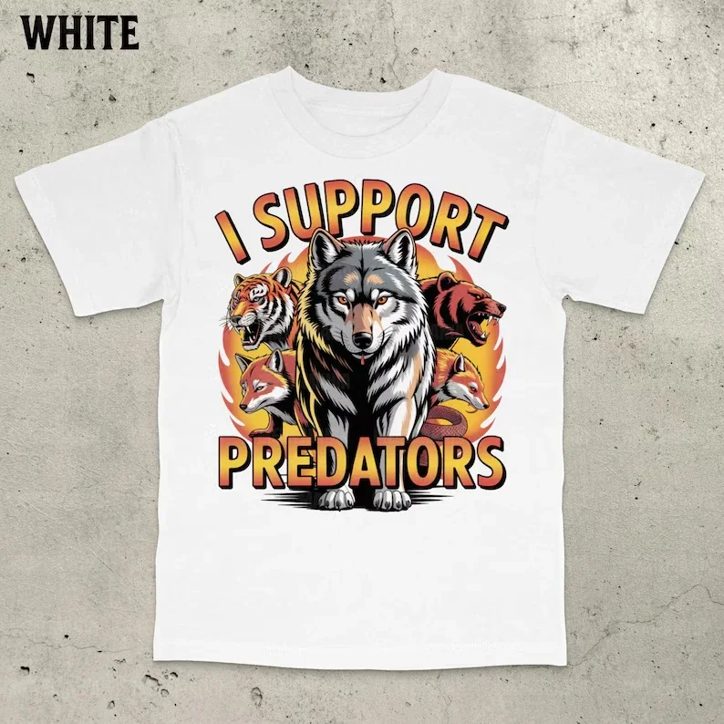 Nueva camiseta divertida con estampado Grafico de EmojiI دعم Predatoramiseta de cuello redondo de moda، غير رسمي y de alta c #2