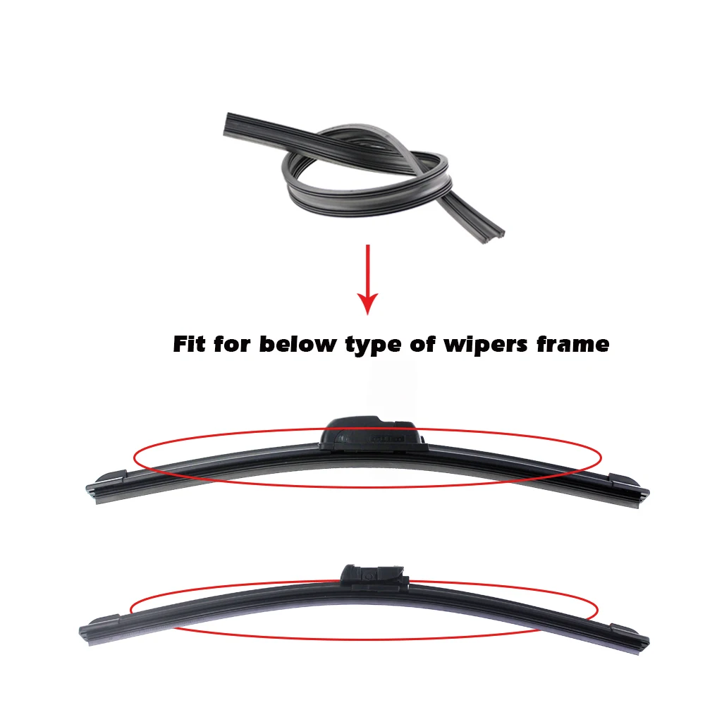 BROSHOO 10pcs/lot Car Wiper Blade Strip Auto Vehicle Insert Rubber Strips Wipers Blades (Refill) 6mm Soft 26\