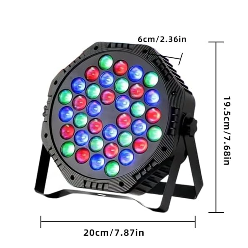 36 LED RGB Stage Par Light with DMX512 Remote Control for Disco DJ Party Show Effect Lighting Bar Club Wedding Christmas Event