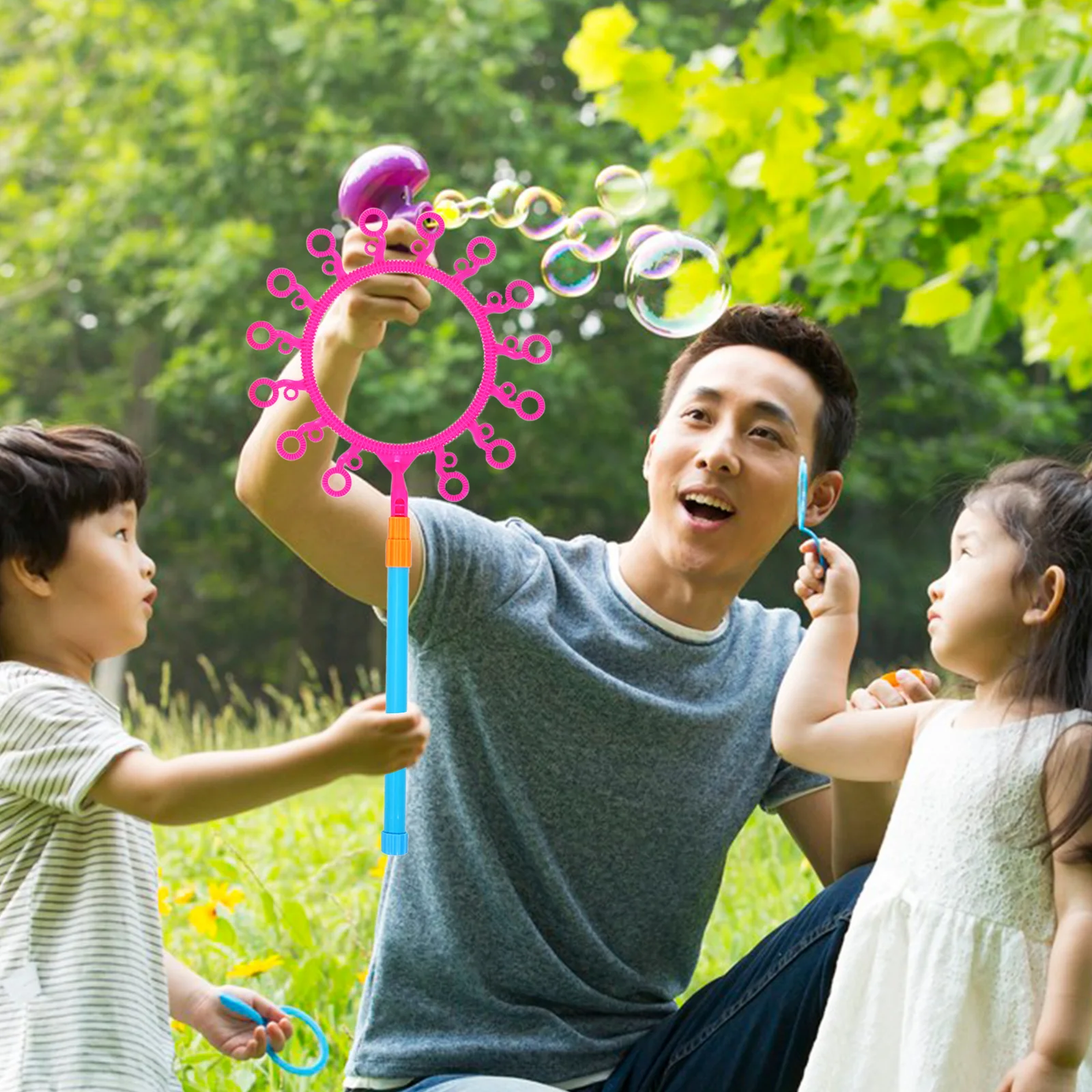 5-teiliges buntes Blasenstäbe-Set, sicheres Material, Kinder-Blasenblasen-Spielzeug, mehrere Generatoren, Party-Geschenk im Freien, Großpackung, interaktiv