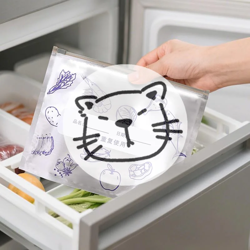 Popular 10Pcs/Bag Reusable Zip Lock Bag Large Capacity Aluminum Foil Food Bag Leakproof Freezer Safe Kitchen Fresh Bag