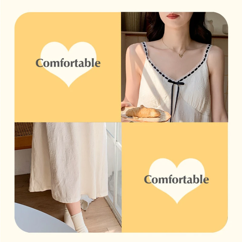M-2XL Sommer Bh Pad Hosenträger Nachthemd Frauen Sommer Wolke Baumwolle Nachtwäsche Koreanische Student Ärmellose Pyjamas Kleid Homewear