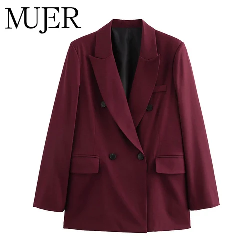 MUJER, Blazers rectos para mujer, Blazer largo de oficina para mujer, chaqueta de gran tamaño de manga larga 2025 para mujer, prendas de vestir exteriores, abrigos nuevos Vintage