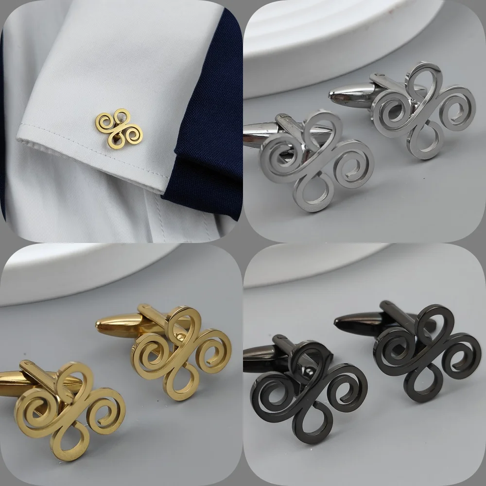 

Men's Chinese knot cufflinks, high quality shirt suit buttons, stainless steel gold plated, jewelry for formal occasions