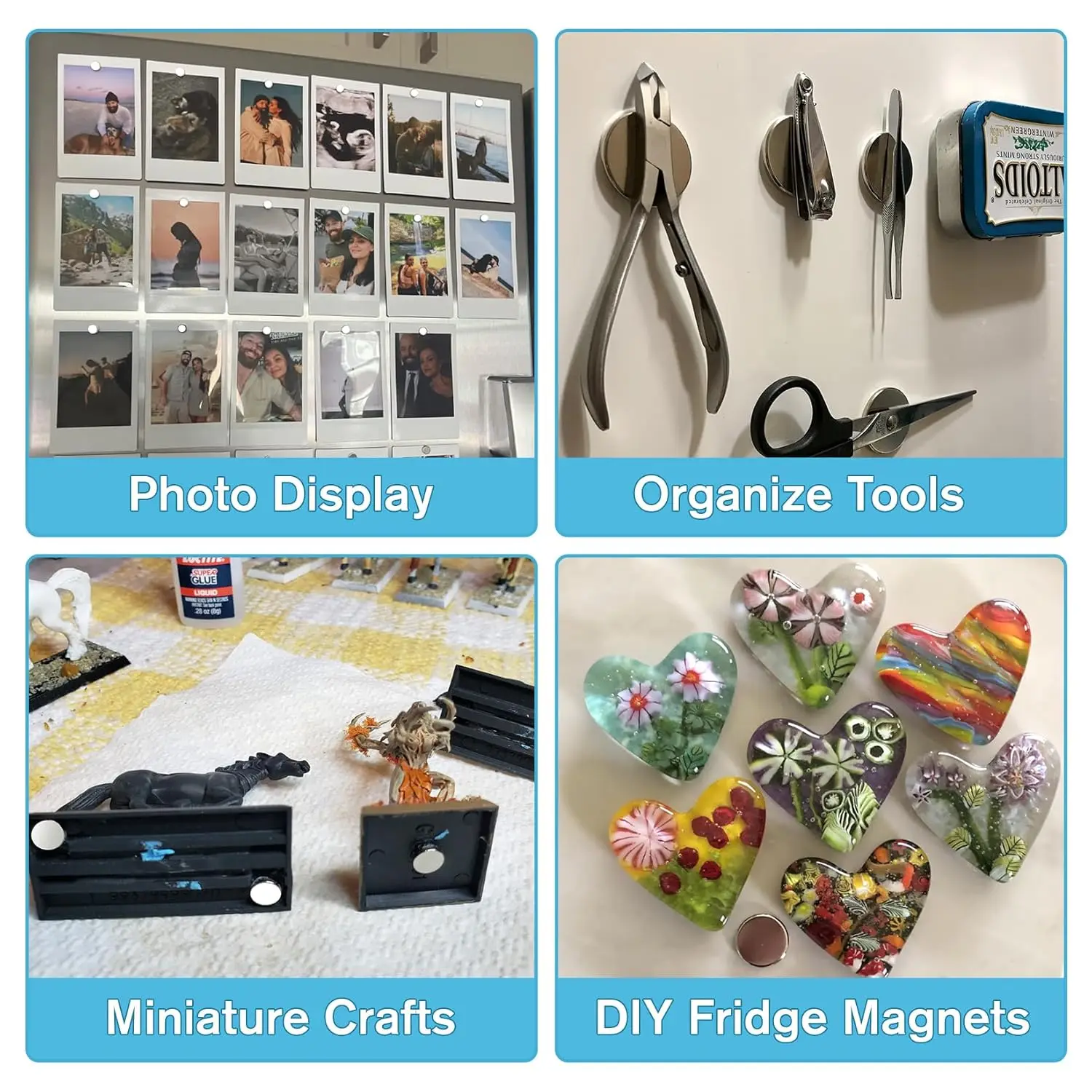 15x1/25x2mm - Okrągły, uniwersalny, mocny magnes, szeroko stosowany w biurach, na tablicach, do mocowania zdjęć, rękodzieł na Halloween, w garażach