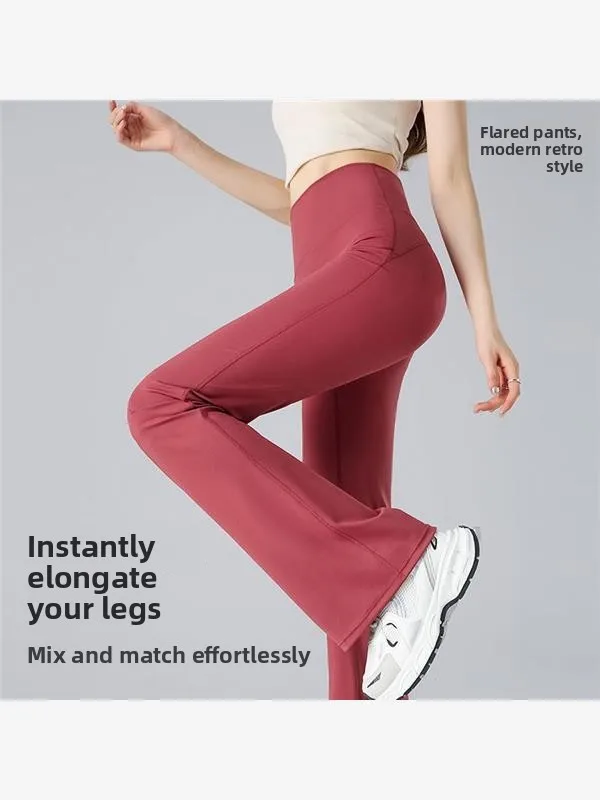 Cintura alta perna larga calças de yoga fitn roupas esportivas faionable outerwear kets micro queimado calças para mulher