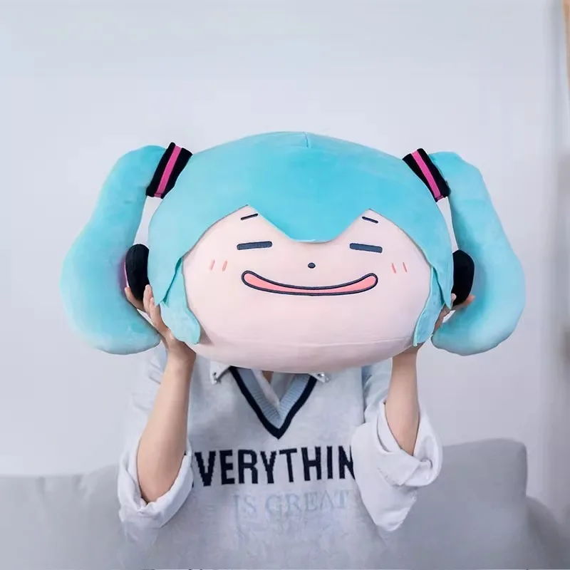 Kawaii Hatsune Miku 40 cm Plüsch-Kissen, weiches Anime-Umarmungskissen, Geschenk für Fans, niedliches Charakter-Dekor, Cosplay, Heimgeschenk