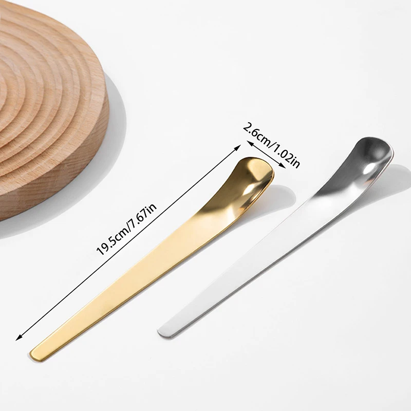1pcs Flat Coffee Spoon Stainless Steel Coffee Stirrers Tea Spoons Ice Cream Cake Dessert Spoon Bar Kitchen Tableware