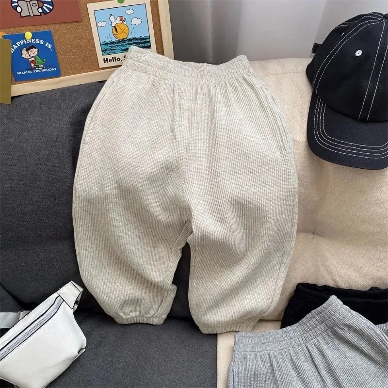 Sommer Einfarbig Jungen Mädchen Hosen Casual Baby Kinder Lose Harem Hosen Mädchen Atmungsaktive Hose Kinder Hosen Kleidung – Detail 7