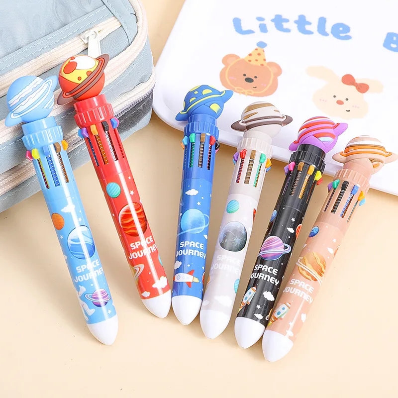 قلم رائد الفضاء ذو 10 ألوان، قلم متعدد الإبداعي لمجلة نابضة بالحياة وجلسلات الدراسة الفعالة