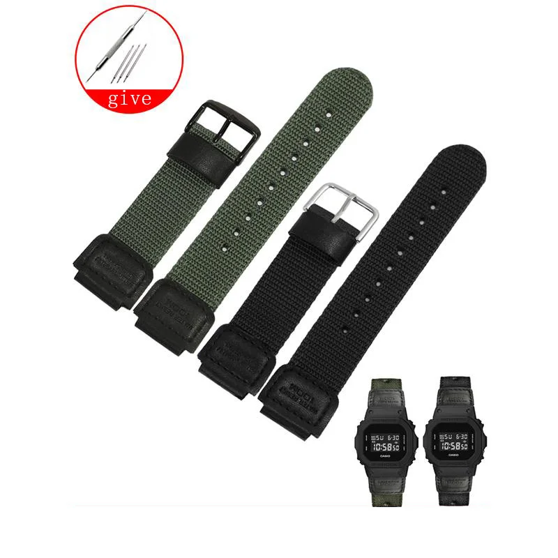 

YOPO Quality Nylon Is Suitable For DW5600 / GW-5000 / 5035 / GW-M5610 Needle Deduction Canvas Men's Watchband