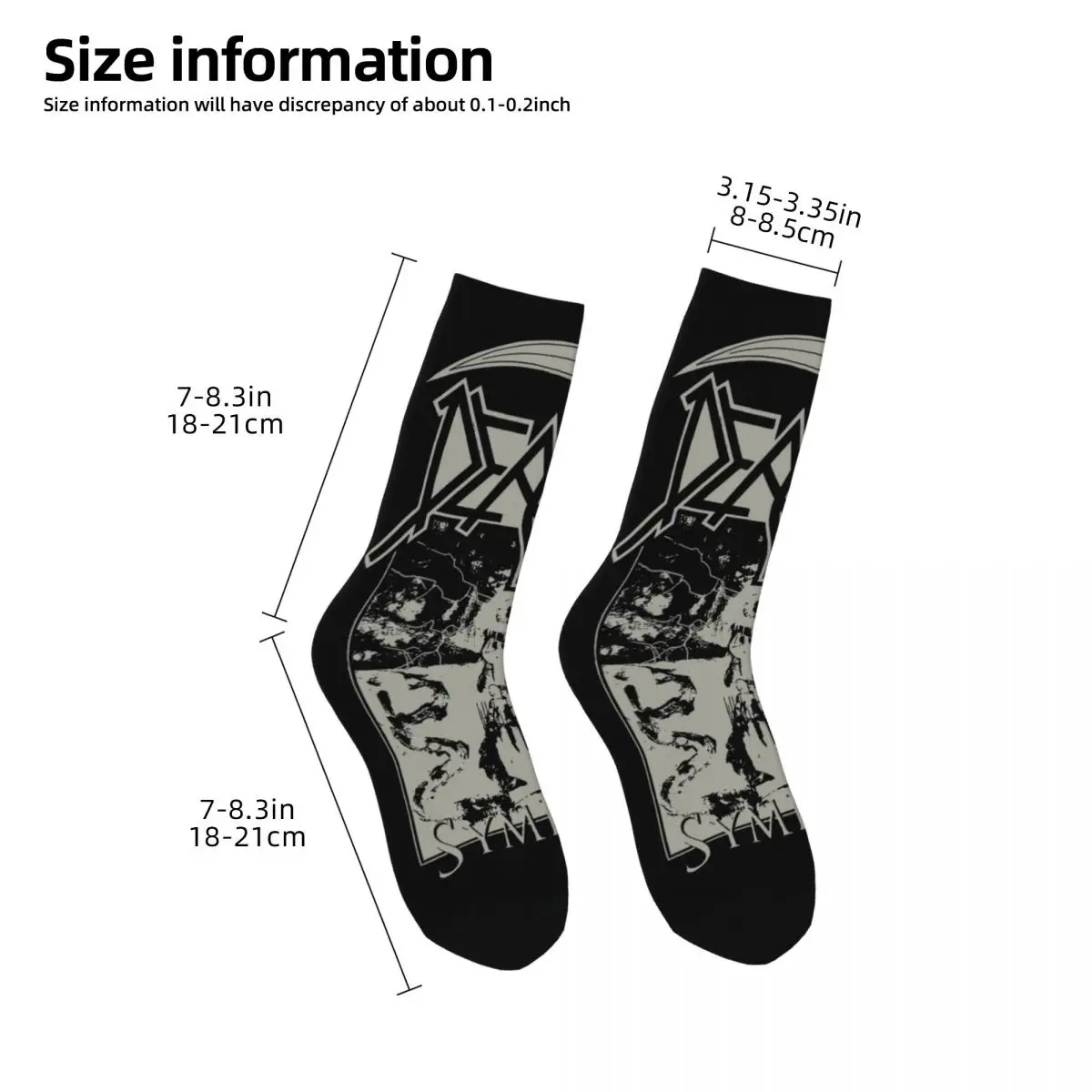 Colorful Death Band Basketball Socks Polyester Crew Socks for Unisex