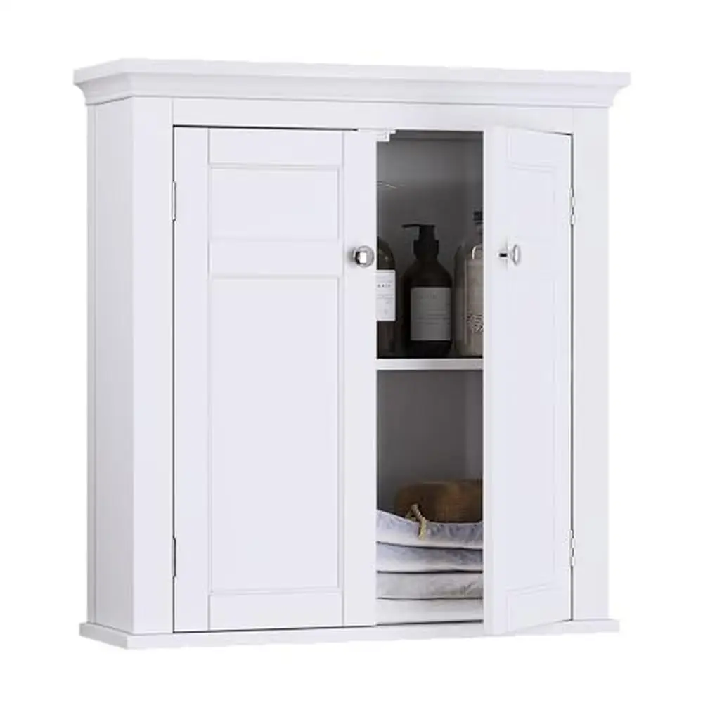 

Wall Mounted Bathroom Storage Cabinet Organizer with Adjustable Shelves and Modern Design White Medicine Cabinet Bathroom and