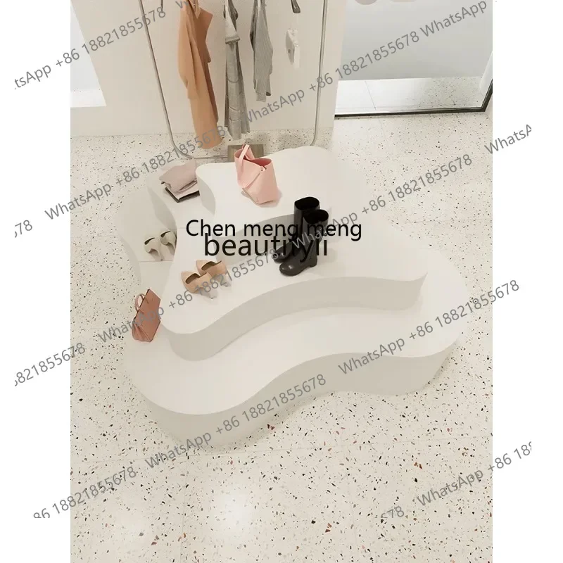 New arrive Curve Art round Shape Display Stand Clothing Store Soft Decoration Show Window Decoration Floor High and Low Shaped B
