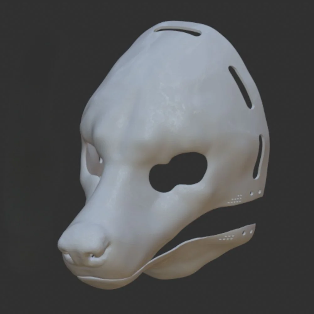 Fursuit Head Base Realistic Hyena Movable Jaw Skull Costume 3D Printing Furry Animal Head Shell DIY Accessories Cosplay Props