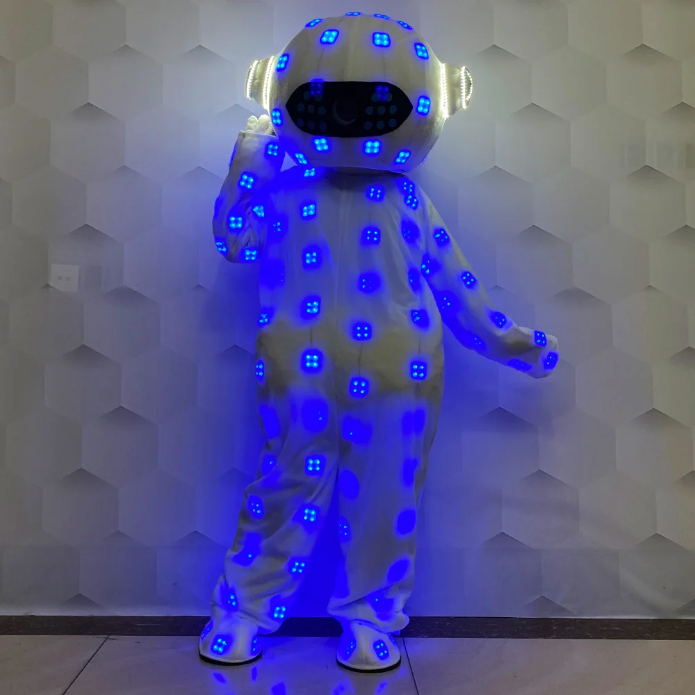 

Bar DJ Mascot Glow spacesuit Robot costume Stage Space suit Doll Cosplay Glow set Adult LED party RGB glow set