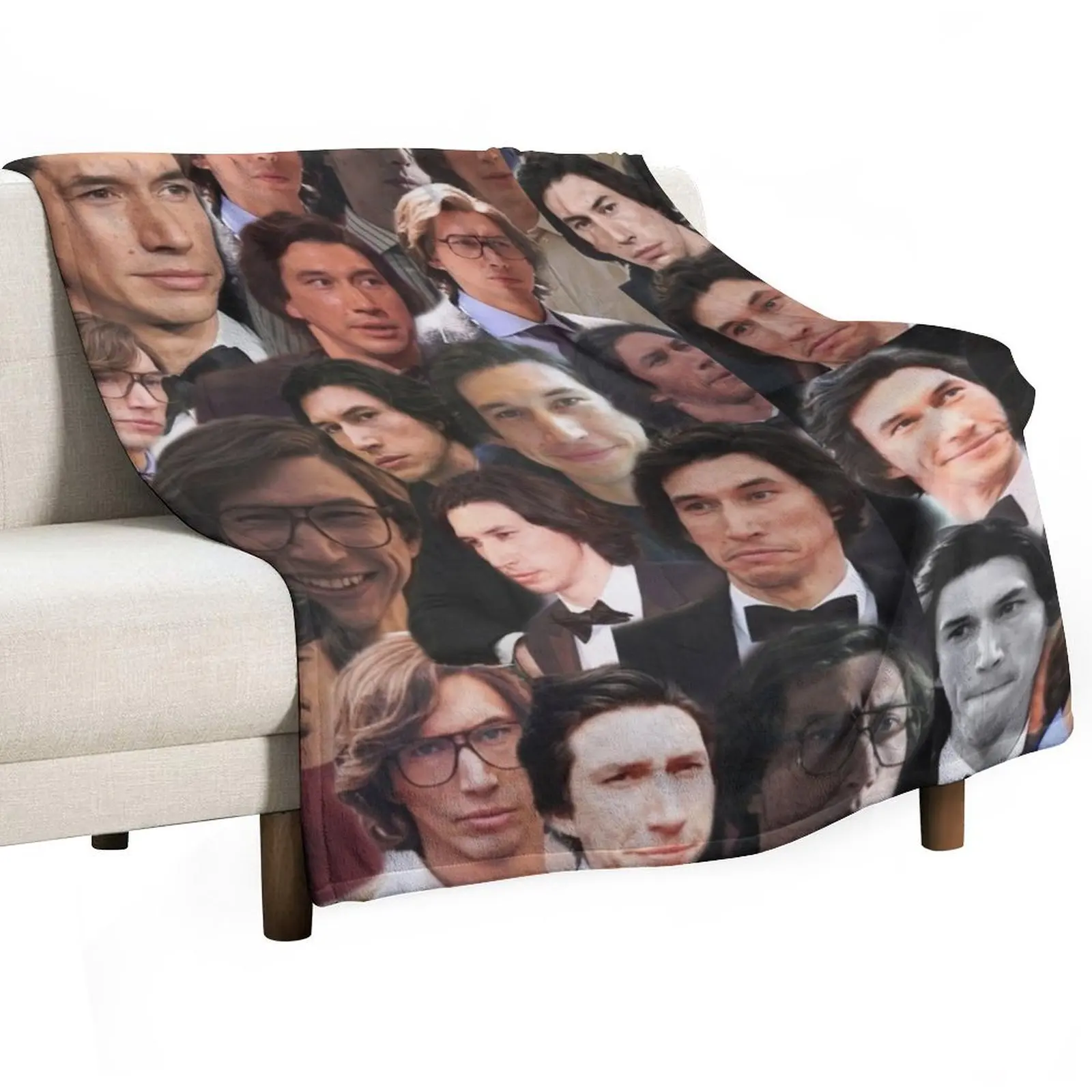 

adam driver collage Throw Blanket Flannel Personalized Gift Decoratives Large Blankets