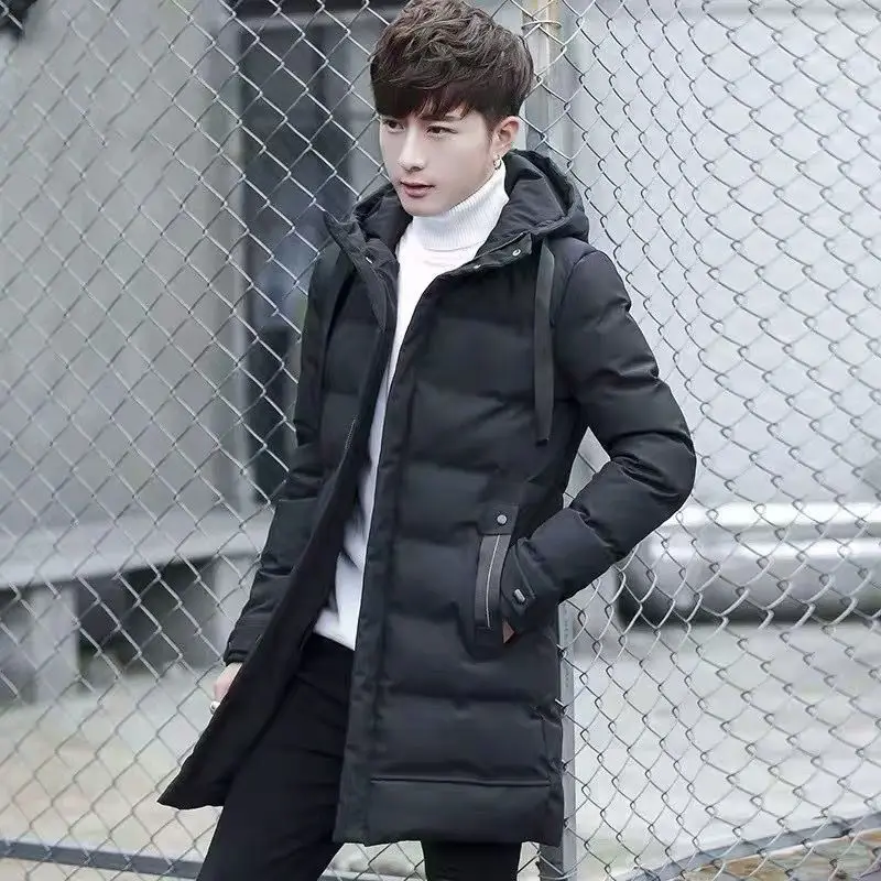 

Heavy Duty Cotton Padded Coat for Men​ Extended Length Winter Outerwear with Hood Fleece Lining