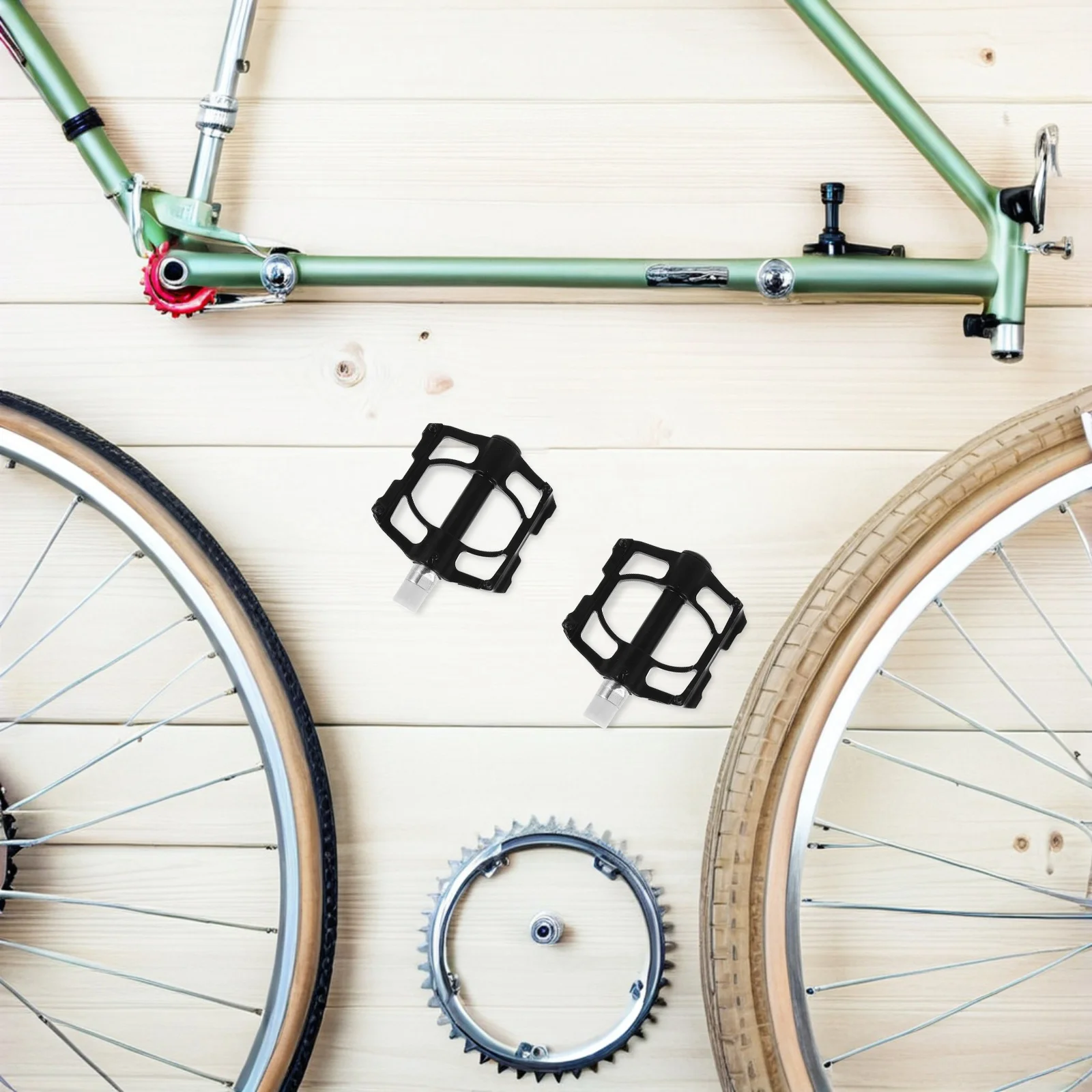 

1 Pair Foldable Bike Pedals Aluminum Alloy Lightweight Wide Flat For Mountain Road Commute Cycling Accessories Folding Pedals