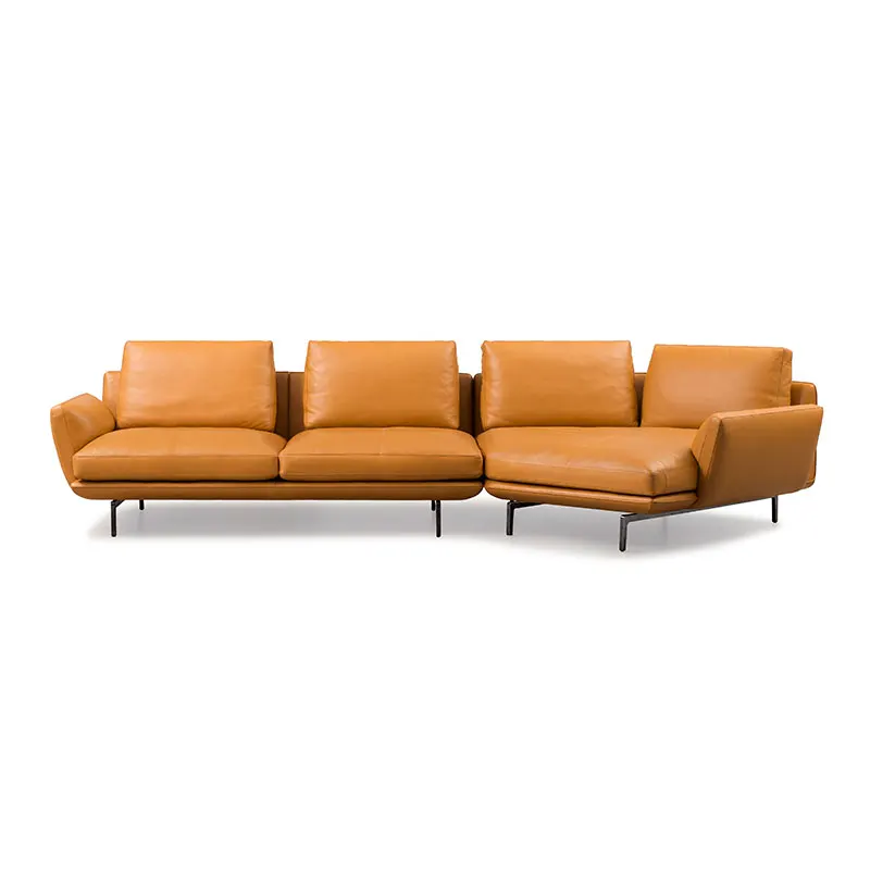 #Modern Italian Leather Sofa for Living Room Genuine Leather Simple Light Luxury Curved Double Corner Extremely Special-Shaped