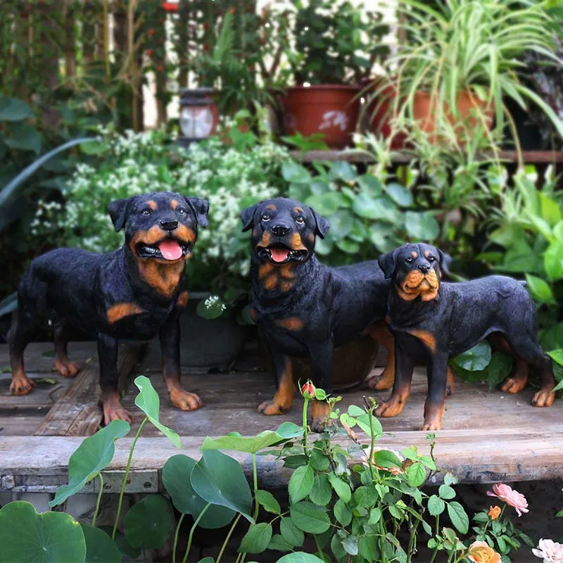 Garden Decoration Animal Resin Handicrafts, Simulation Rottweiler Dog Ornaments, Simulation Dog Models,home Ornaments