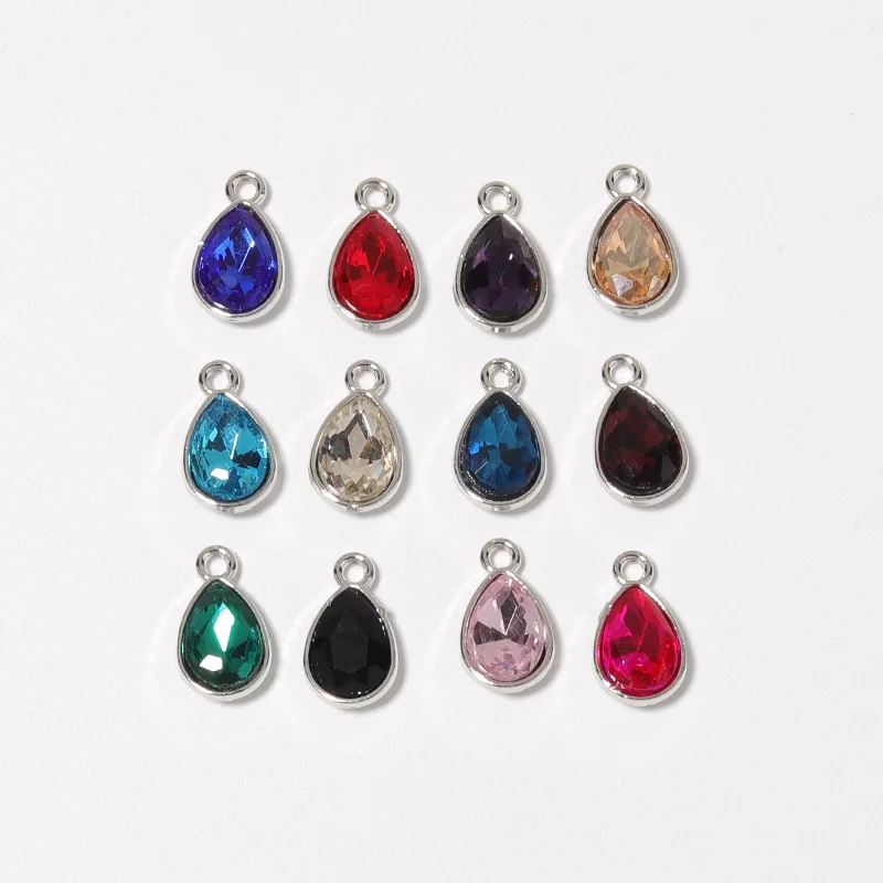 

50pcs/ Set Fashionable micro inlaid zircon alloy pendant DIY handmade pendant earrings bracelet accessories