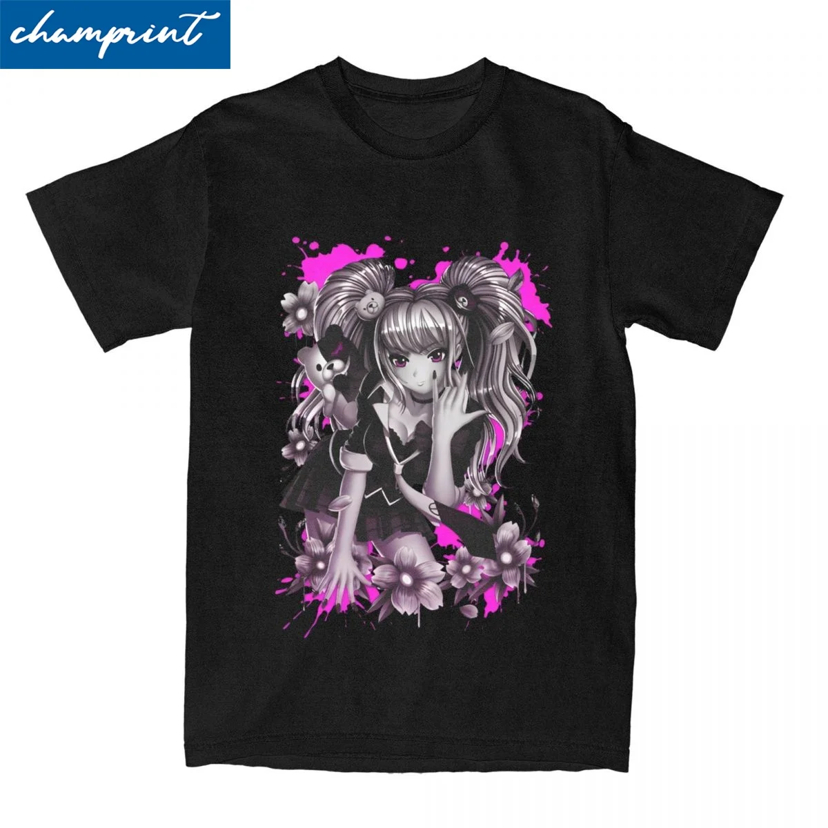 Danganronpa Junko Enoshima T-Shirt Men Women Awesome Pure Cotton Tees Crewneck Short Sleeve T Shirts Original Clothing