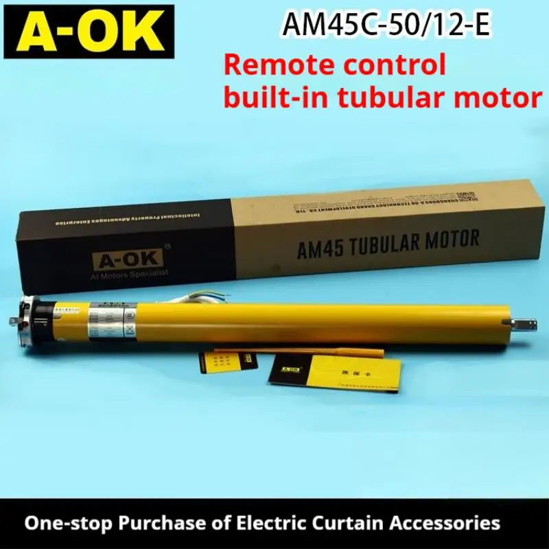 

Smart Curtain Motor AM45-50-12 Wireless Remote Control Tubular Roller Shade Electric Motor for Home Automation
