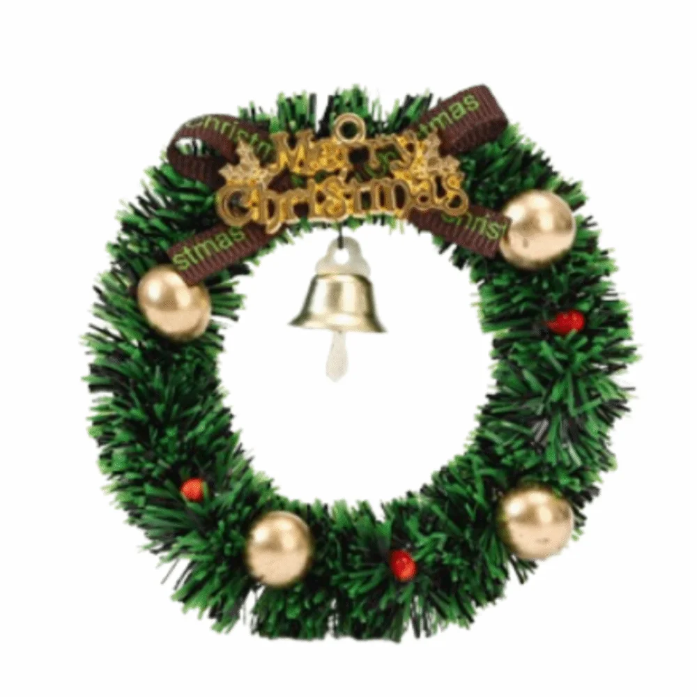 Mini 3D Christmas Magnetic Wreaths Creative Handmade Simulated Christmas Garland Artificial Magnetic Sticker