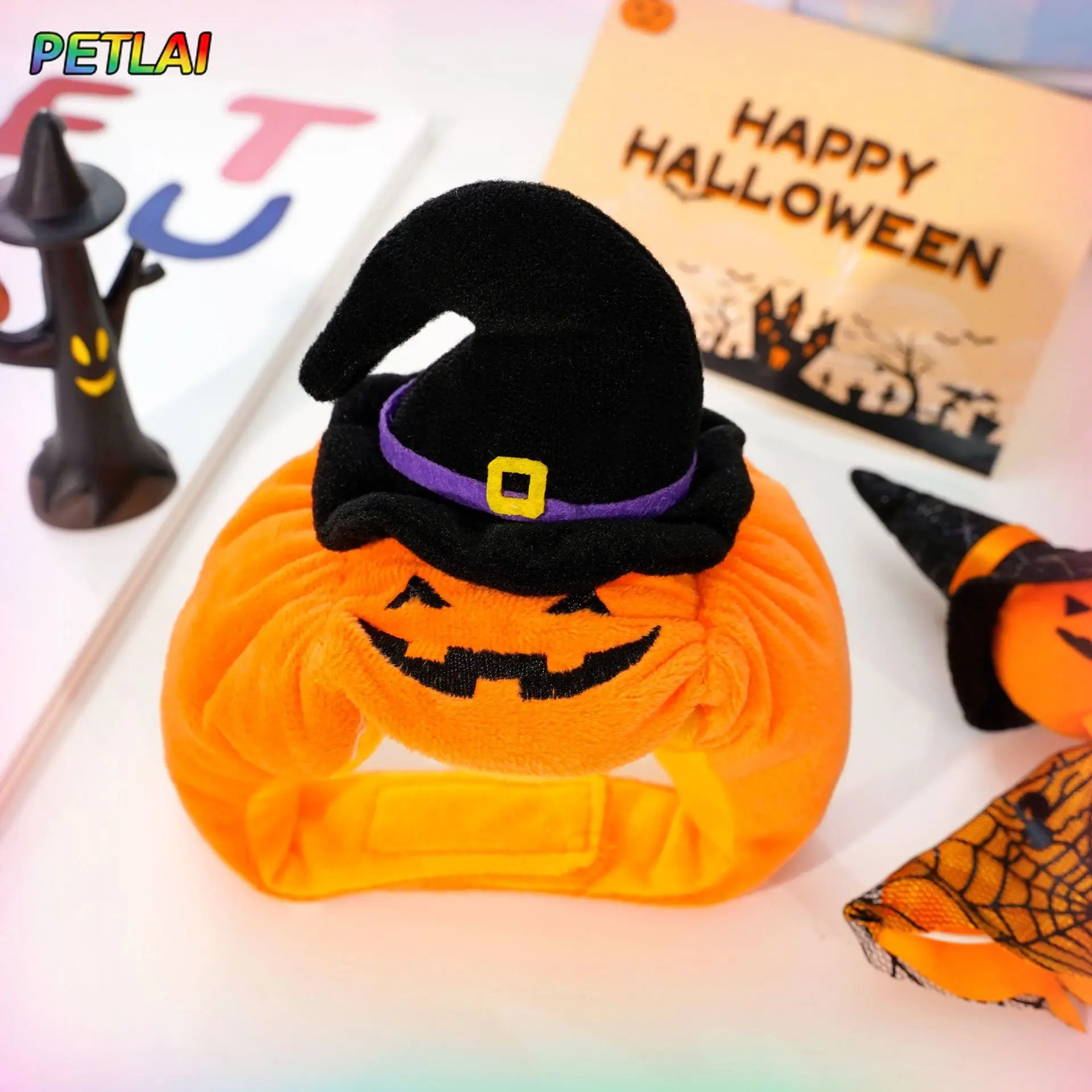 Sombrero de calabaza de Halloween para perro y gato, gorro divertido de transformación para mascotas, disfraz de gato, accesorios mágicos de calabaza, sombrero encantador de Halloween