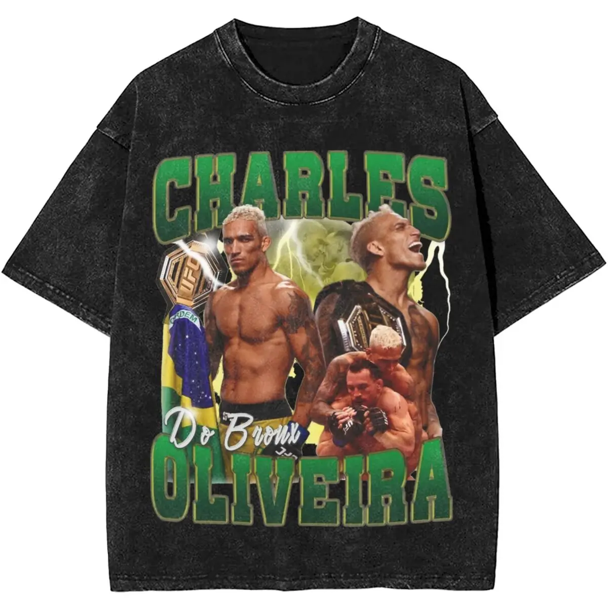 CHARLES OLIVEIRA Do Bronx Brazil Boxer T Shirts Hip Hop Washed Cotton Harajuku T-Shirts Fashion Men Women Summer Tee Shirt