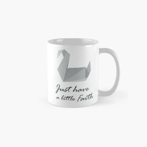 Drinkware redondo com alça, caneca de café, imagem simples, presentes impressos Tea Cup, só tem um pouco de fé, cabo Break Caneca, Design Foto