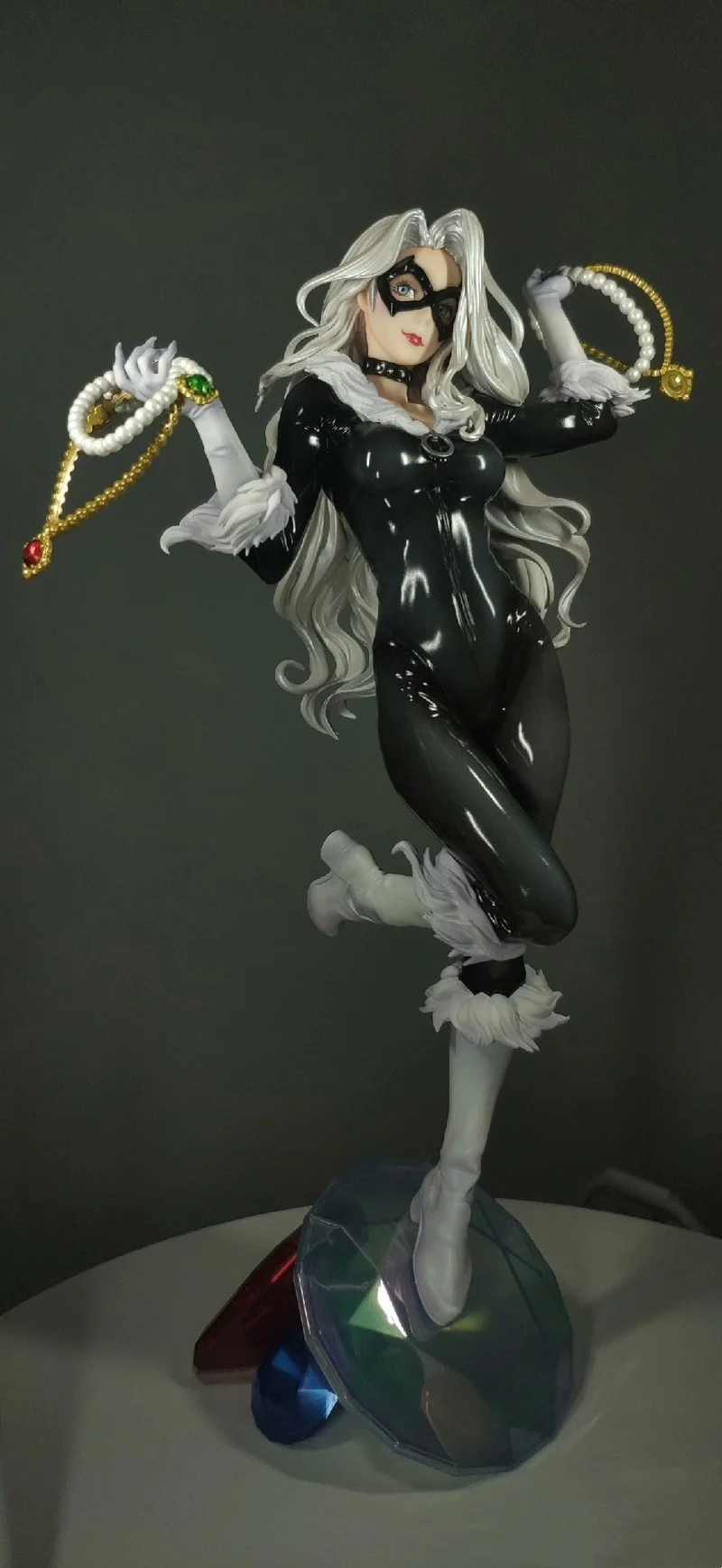 Marvel 25cm Bishoujo Statue Black Cat Pvc Action Figure Collectible Model Toy Display Doll Desktop Ornament Birthday Gift