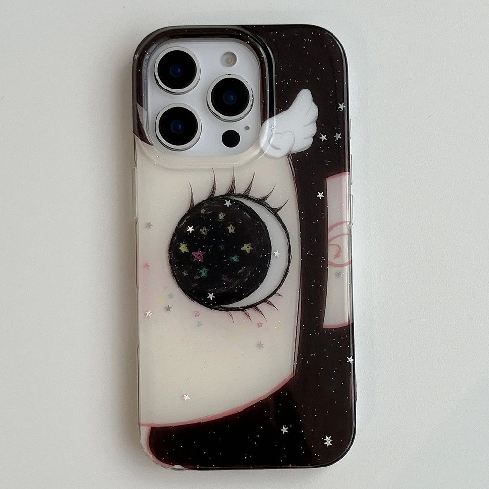 INS Fashiy Cute Big Eyed Girl Чехол для телефона для Xiaomi Mi 15 11 Poco X6 M6 X5 F5 7 NFC GT Lite Pro 4G 5G Задняя крышка с текстурой пера