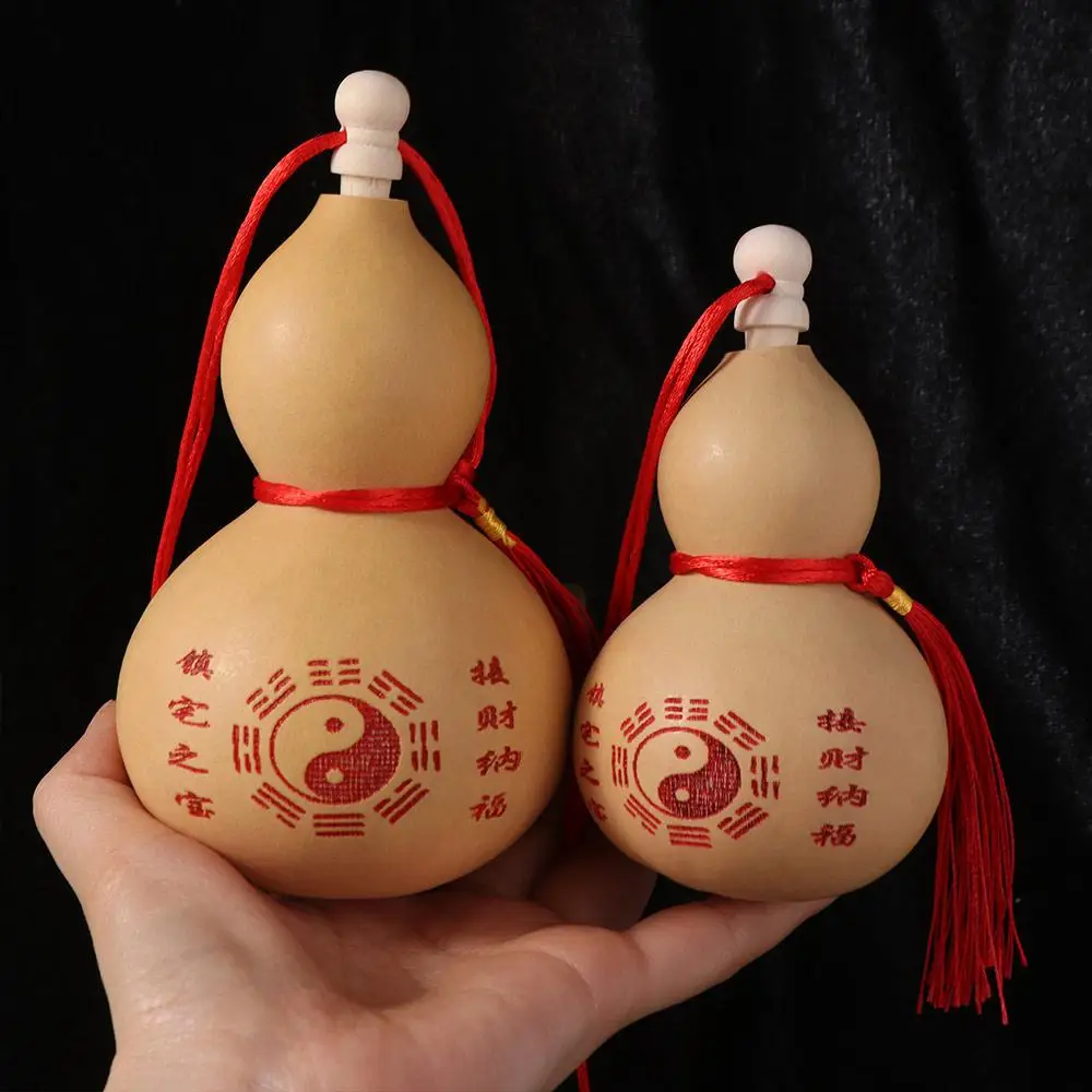 Doodle Carving Natural Dry Gourd Bottle Mini DIY Gourd Crafts Wooden Feng Shui Photography Props Children