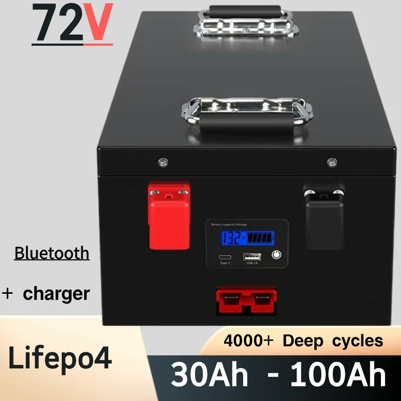 

GLT 72V 80Ah 100Ah 120Ah 150Ah 200Ah Lifepo4 battery pack bluetooth BMS APP for 5000W 8000W Van Golf cart Motorcycle Minicar