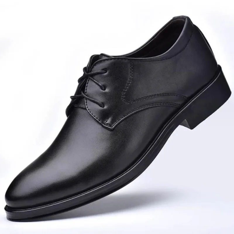 Men\'s Shoes Black Leather Formal Shoes for Men Oxfords Male Wedding Party Office Business Shoe Man zapatos de hombre Plus Size