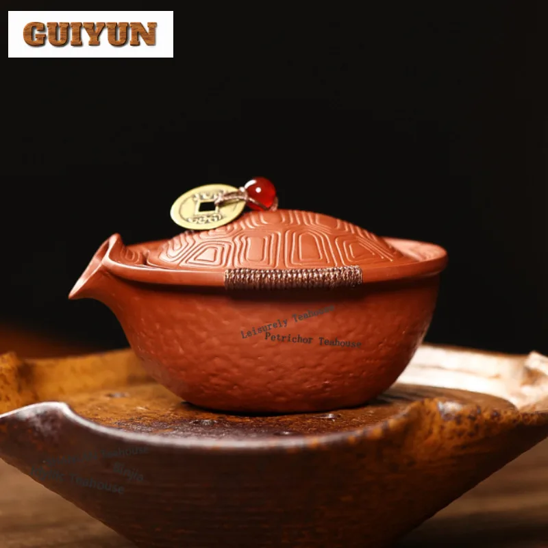 

150ml Exquisite Yixing Purple Clay Teapots Handmade Hand Grab Pot Raw Ore Dahongpao Mud Kettle Chinese Zisha Tea Set Supplies