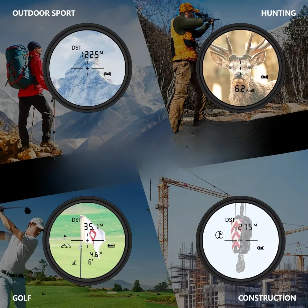 Golf  Rangefinder 1000m Golf Flagpole Lock, Slope Mode, Magnetic USB Rechargeable, External Screen, Voice Broadcast view 5