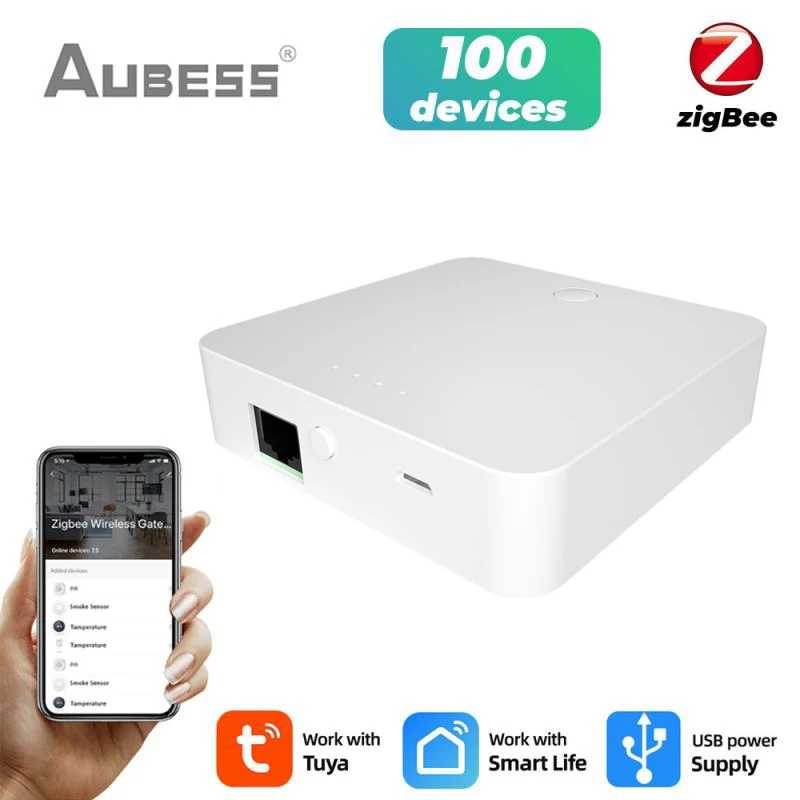 

Tuya ZigBee 3.0 Smart Hub Smart Home USB Wired Gateway Bridge Works with Smart Life App Voice Remote Control Alexa Google Home