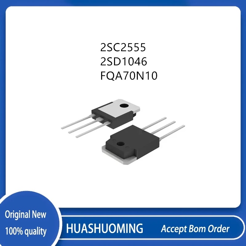 10Pcs/Lot  C2555 2SC2555 D1046 2SD1046 FQA70N10 70N10 TO-3P