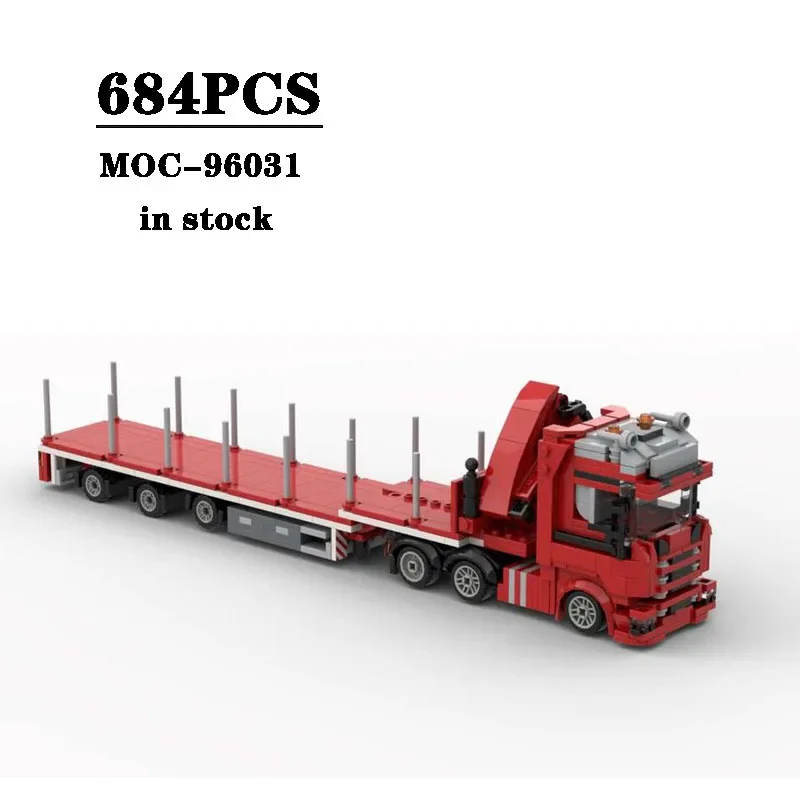 

Building Block MOC-96031 Semi-trailer Assembly Model for Low Rise Crane 684PCS Boy Puzzle Education Birthday Toy Christmas Gift