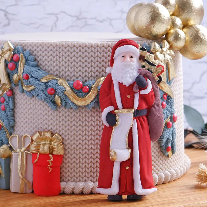 Santa Claus Christmas Silicone Sugarcraft  Cupcake Baking Mold Fondant Cake Decorating Tools