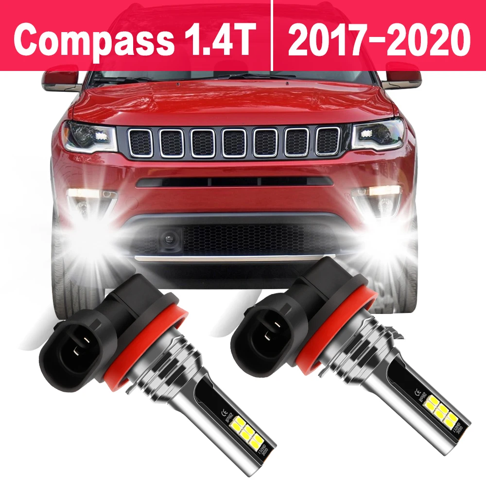 12V Led Bulbs Car Fog Lights 6000K CSP 3030 SMD Chips Auto Lamps Foglight Accessories For JEEP Compass 1.4T 2017 2018 2019 2020