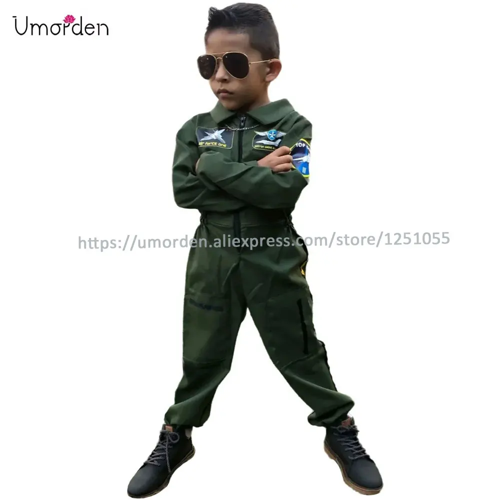 

Umorden Fighter Pilot Costume for Kids Child Boys Air Force Airman Flight Suit Military Jumpsuit 4-6Y 6-8Y 8-10Y